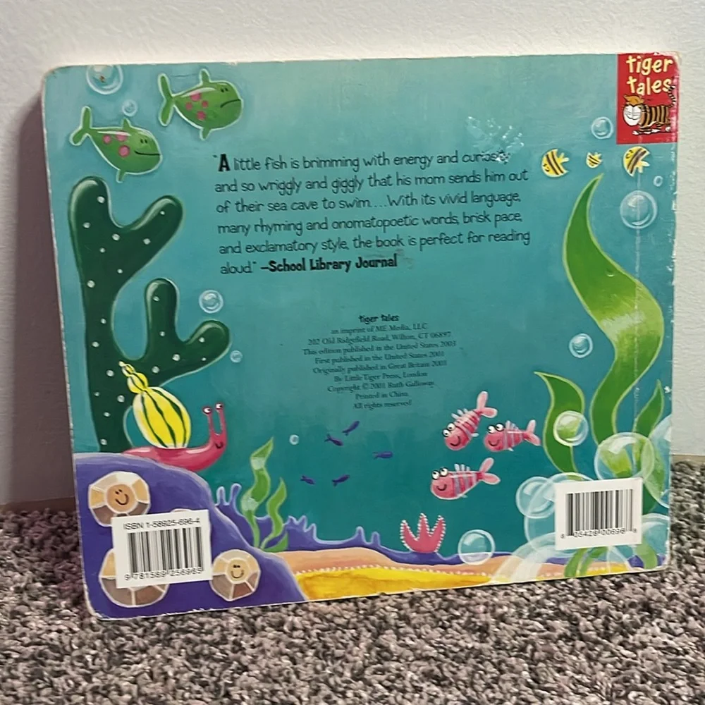 Book Fidgety Fish by Tiger Tales cardboard book for toddlers babies SEE FLAWS